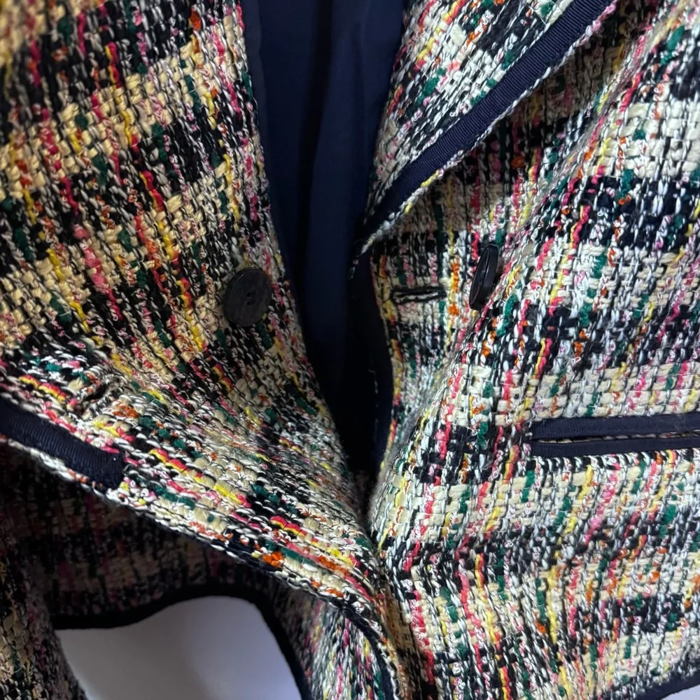 Talbots Cafe Tweed Jacket Blazer Multicolor size 12 - Picture 10 of 14